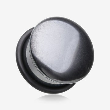 A Pair of Hematite Stone Single Flared Plug with O-Ring